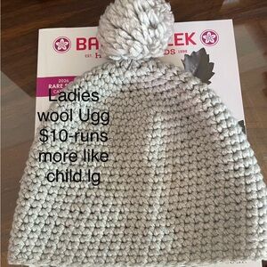 UGG Women's Gray Knit Pom-Pom Beanie